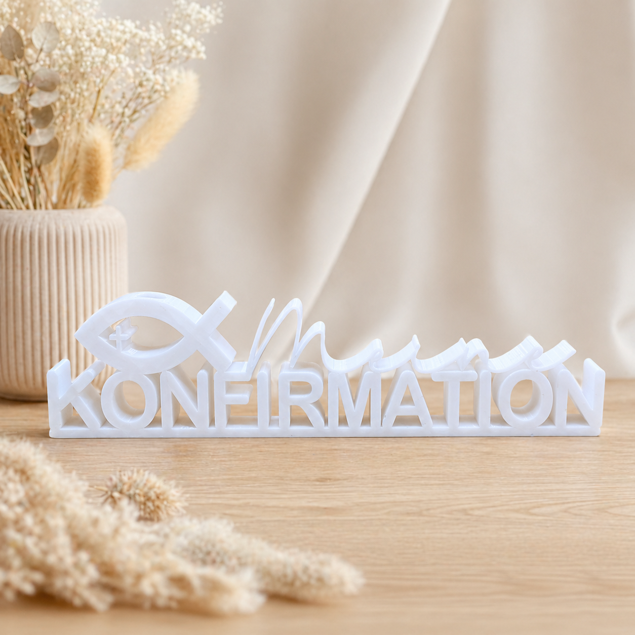 Konfirmationsschriftzug mit Geldscheinhalter – personalisierbare Deko aus PETG